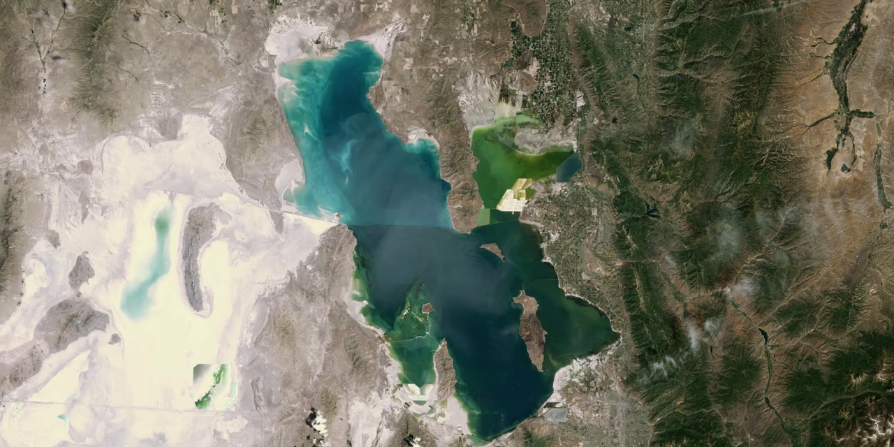 Great Salt Lake, Landsat, 1990