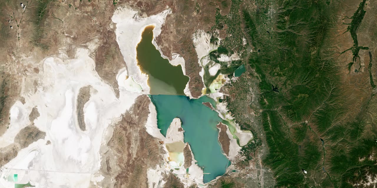 Great Salt Lake, Landsat, 2015